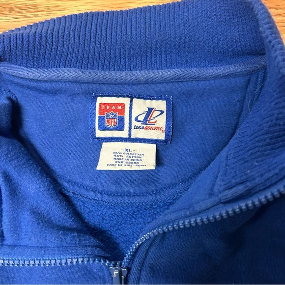 Vintage Logo Athletic New York Giants Men’s Sweatshirt Pullover XL 1/4 Zip Blue - Picture 2 of 3